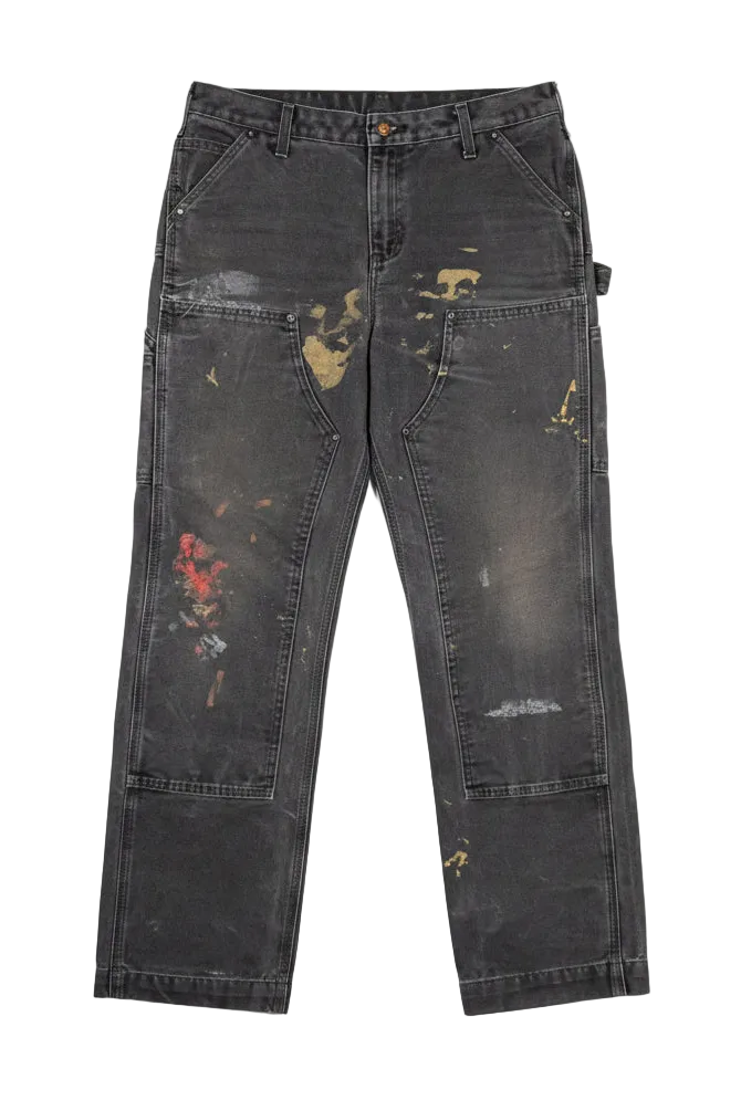 Black Paint Splatter Double Knee
