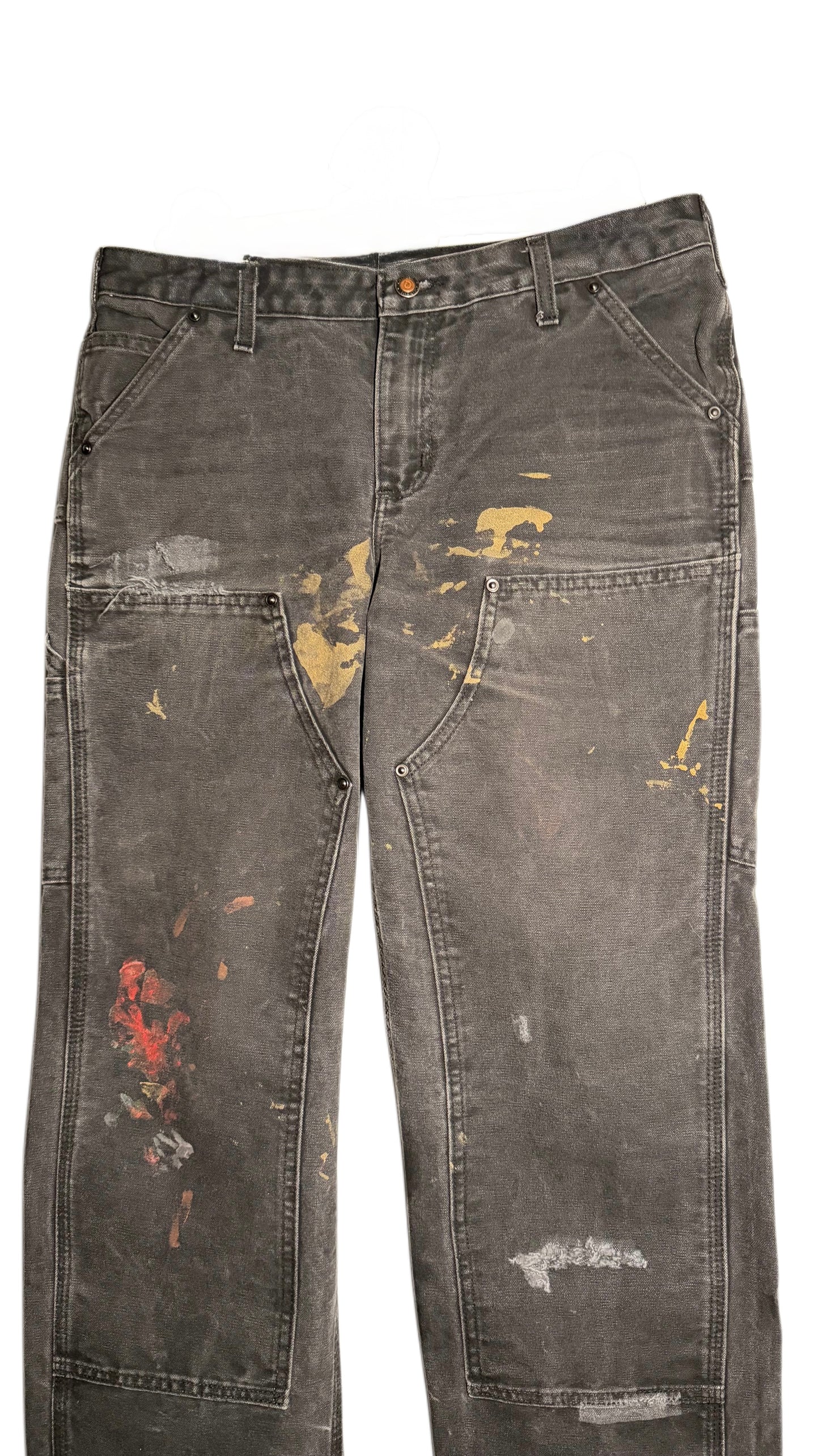 Black Paint Splatter Double Knee