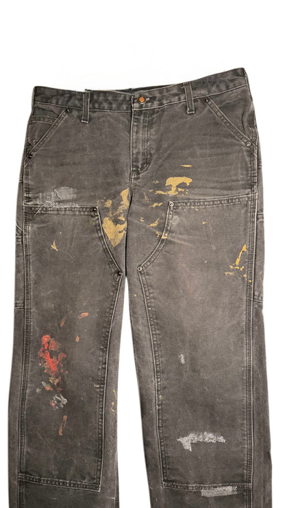 Black Paint Splatter Double Knee