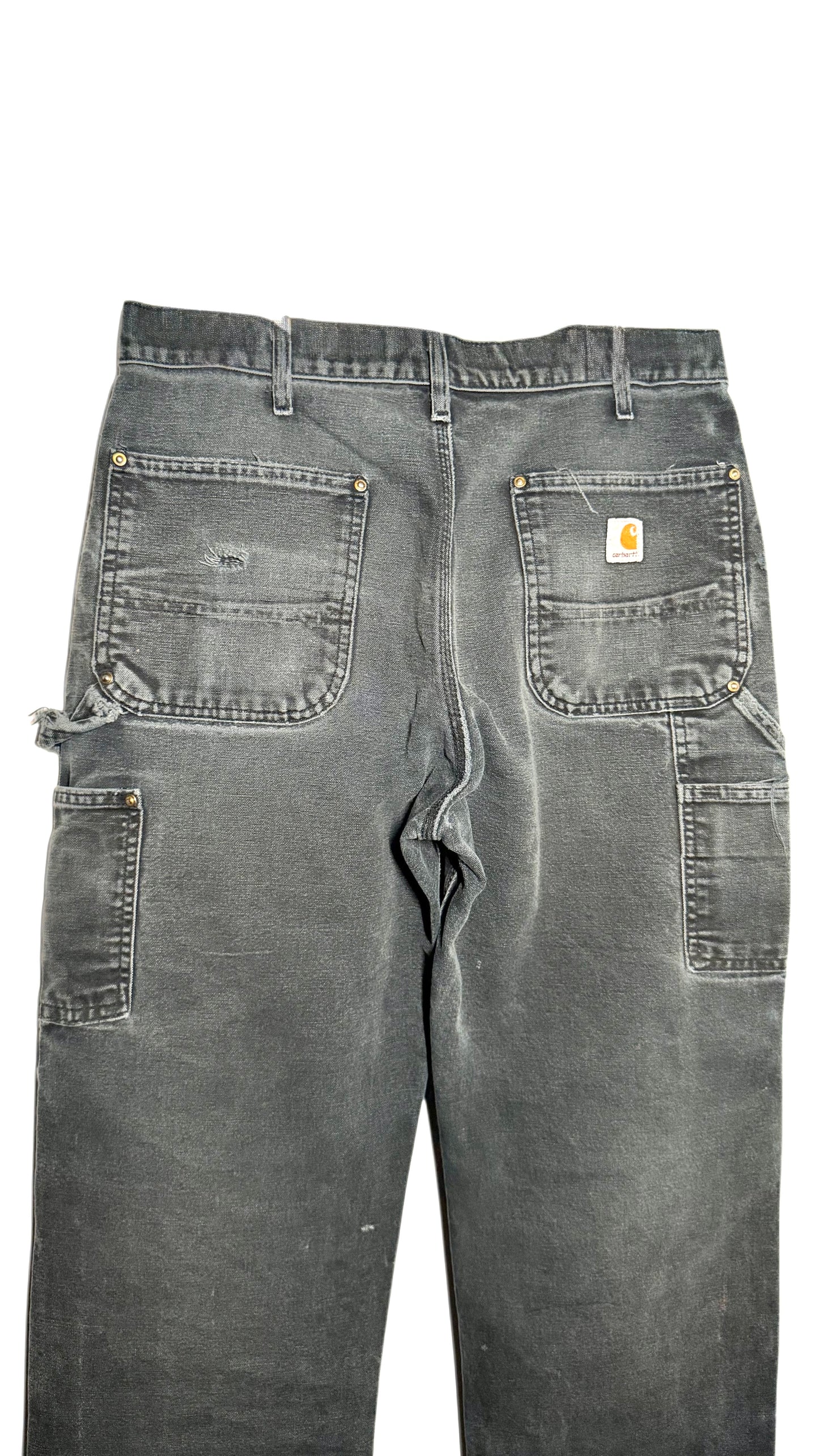 Crazy Vintage Faded Blown Out Black Carhartt Double Knee