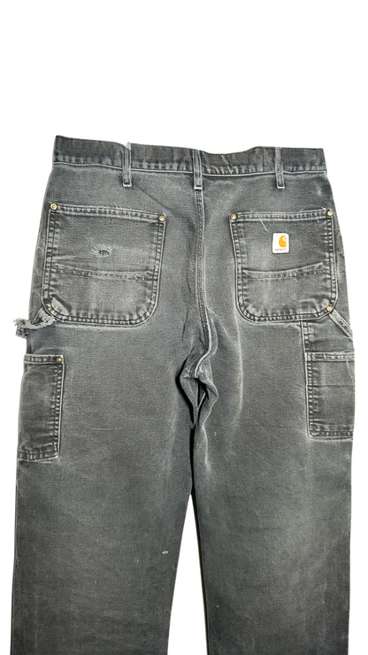 Crazy Vintage Faded Blown Out Black Carhartt Double Knee