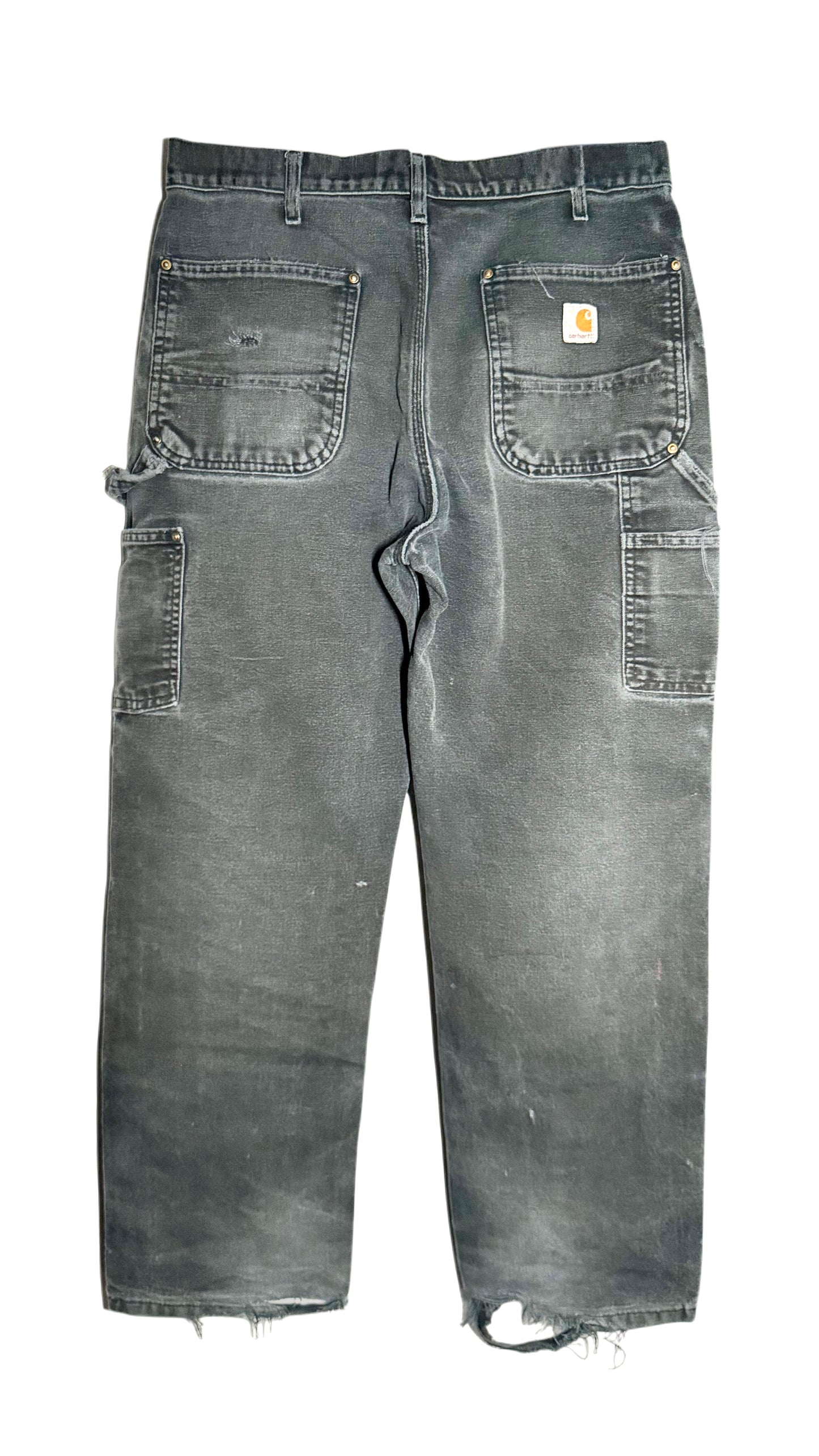 Crazy Vintage Faded Blown Out Black Carhartt Double Knee