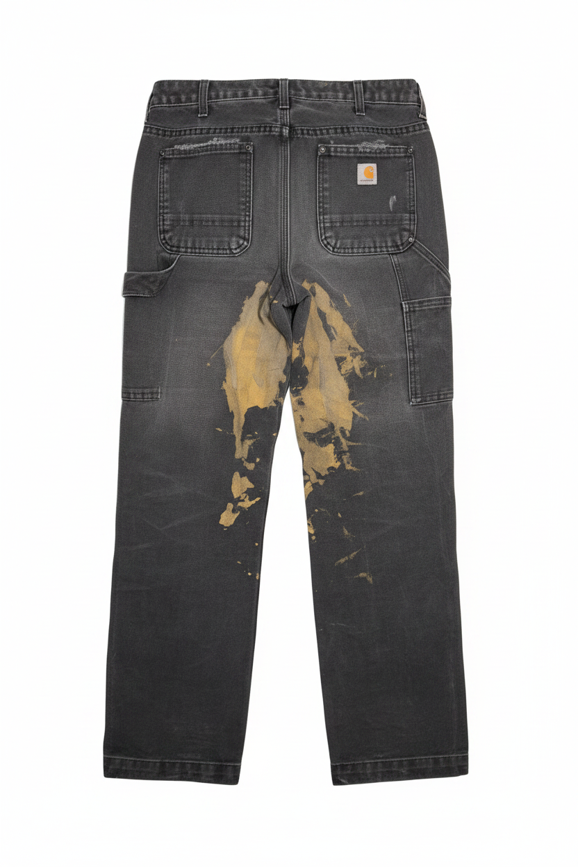 Black Paint Splatter Double Knee