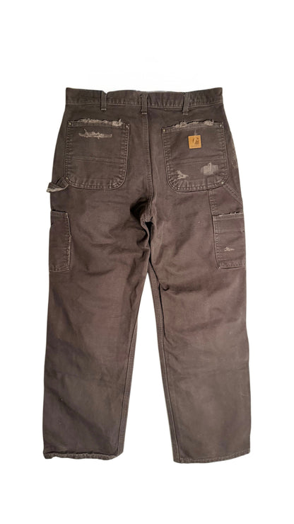 Brown Distressed Carhartt Double Knee