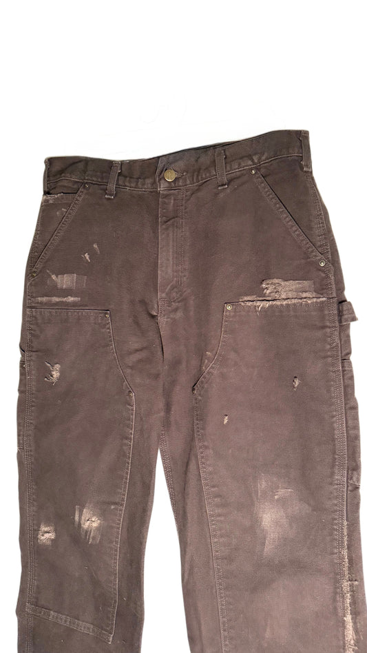 Brown Distressed Carhartt Double Knee