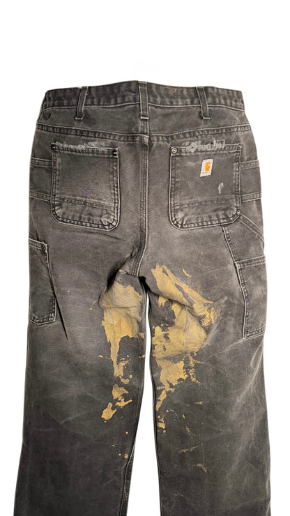 Black Paint Splatter Double Knee