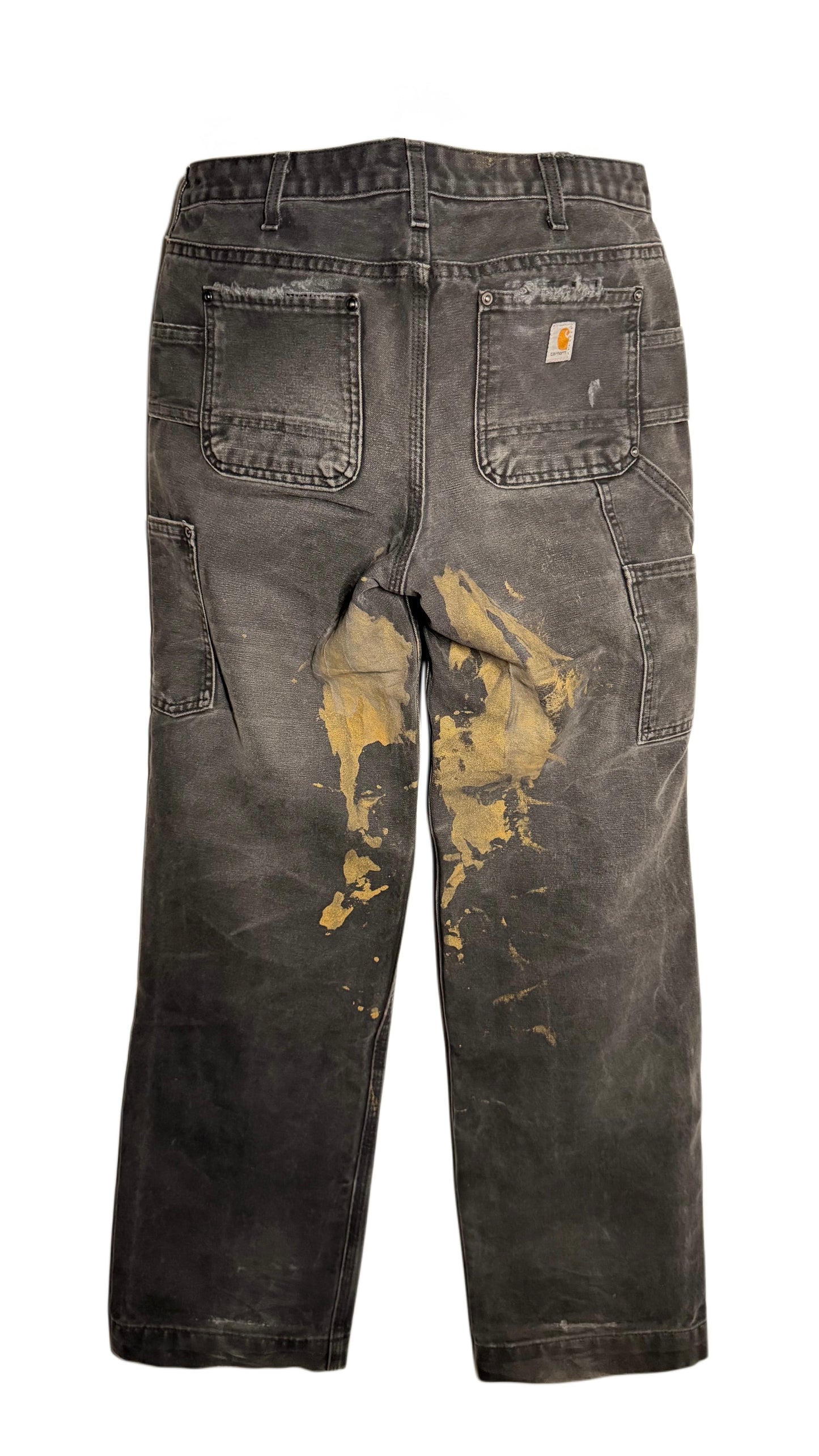 Black Paint Splatter Double Knee