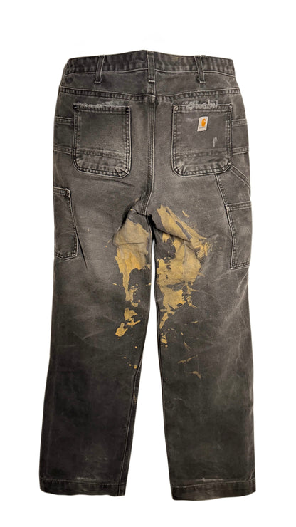 Black Paint Splatter Double Knee