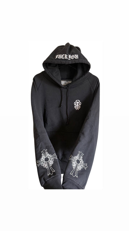 Vintage Chrome Hearts Thermal Lined  "Fuck You" Hoodie
