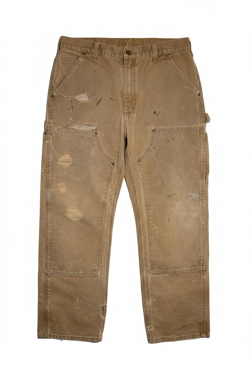 Tan Thrashed Carhartt Double Knee