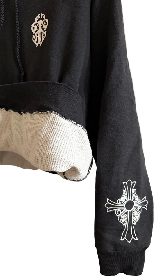 Vintage Chrome Hearts Thermal Lined  "Fuck You" Hoodie
